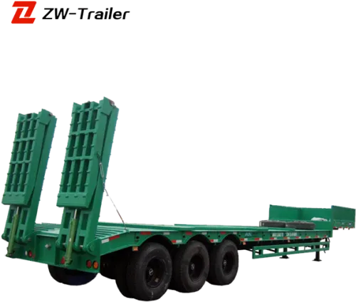Best Sell 3 Axis Low Bed Semi Truck Trailer For Excavator - Low Bed Semi Trailers Png
