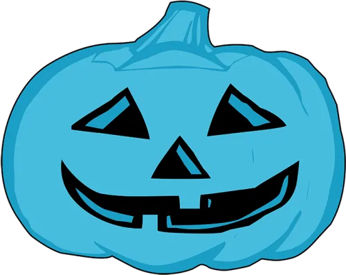 Blue Pumpkin Head For Halloween - Halloween Pumpkin Clipart Black And White