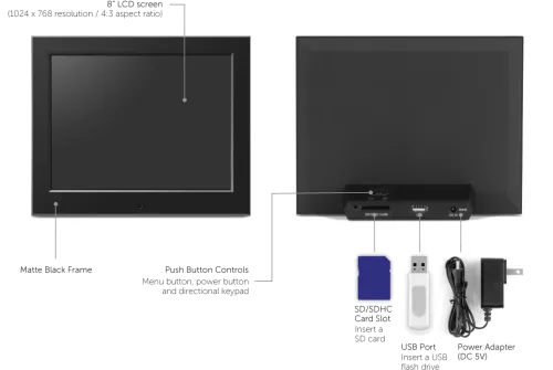 8 Inch Slim Digital Photo Frame Application - Led-backlit Lcd Display