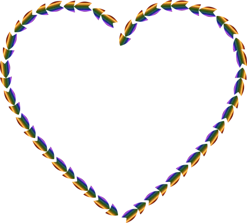 Colorful Direction Heart Clip Arts - Multi Coloured Heart Png