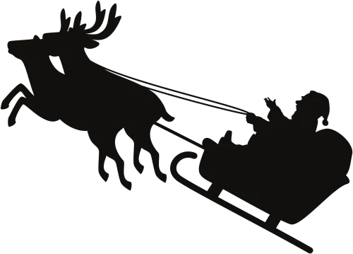 Foot Clipart Reindeer - サンタ と トナカイ シルエット
