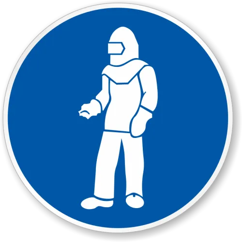 White Full Protective Clothing Military Hazard Symbol - Fire And Chemical Hazard Symbols