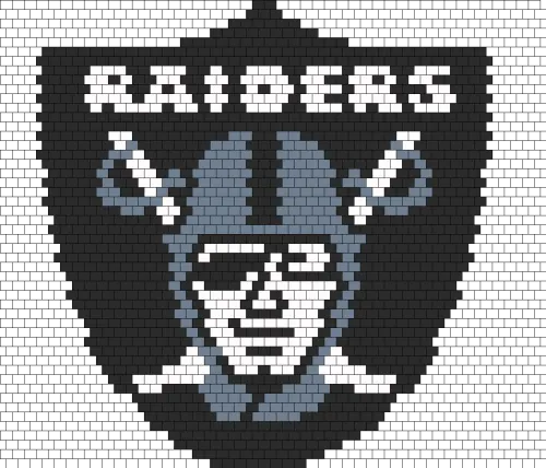 Oakland Raiders Panel Bead Pattern - Oakland Raiders Perler Bead Patterns