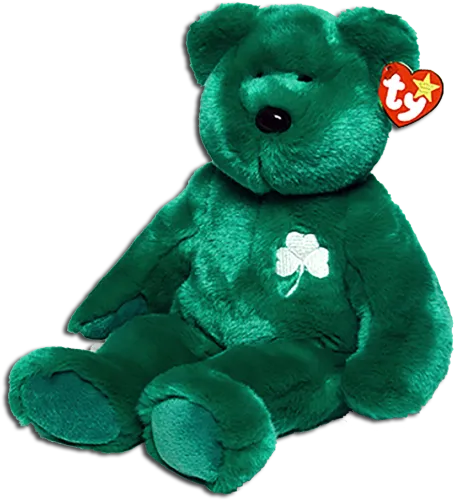 Ty Beanie Buddies Erin The Bear Teddy Bear Stuffed - Transparent Green Teddy Bear