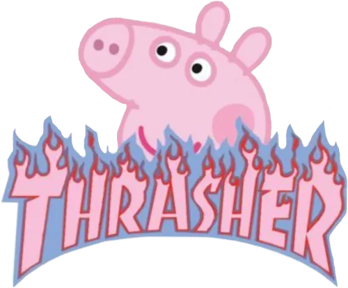 #thrasher #peppapig #aesthetic #peppa #pig #vsco #vscogirl - Peppa Pig Thrasher Logo