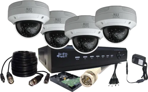 Max Plex4tkd1 4 Dome Camera Hd Tvi With Fixed Lens - Security Camera System Png