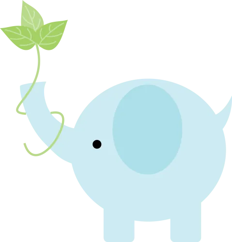 Transparent Elephant Clipart - Elefante Azul Baby Shower Png