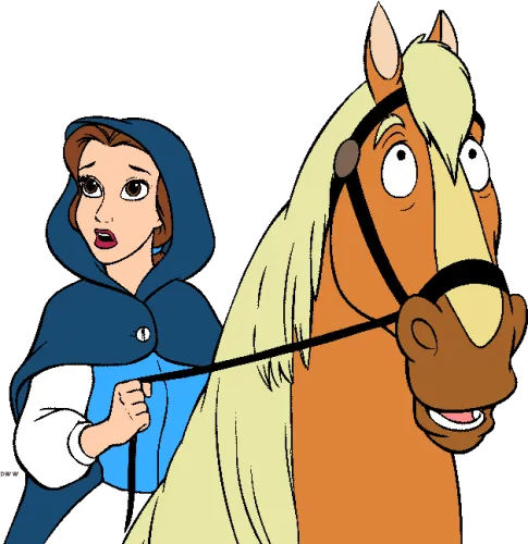 Belle Clipart From Disney S Beauty And The Beast - Bella Beauty And Beast On Horse