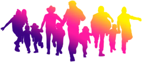 Family Fun Silhouette Decorated Back Running Png Download - Family Fun Icon