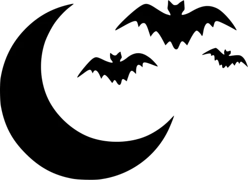 Moon Night Bats Flying Scary Spooky Halloween - Halloween Bats