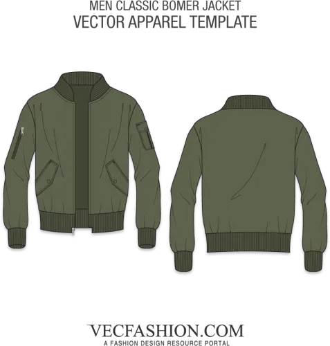 Bomber Jacket Template Png - Vector Bomber Jacket Template