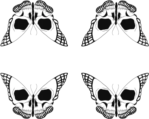 Transparent Skull Png -butterfly Skull Fabric - Butterfly In Skull Shape