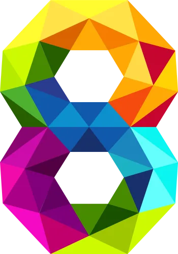 Colourful Triangles Number Eight Png Clipart Imageu200b - Colourful Triangles Number Eight