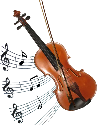 Violin Musical Instruments Bow Double Bass Silhouette - Violin With Music Notes