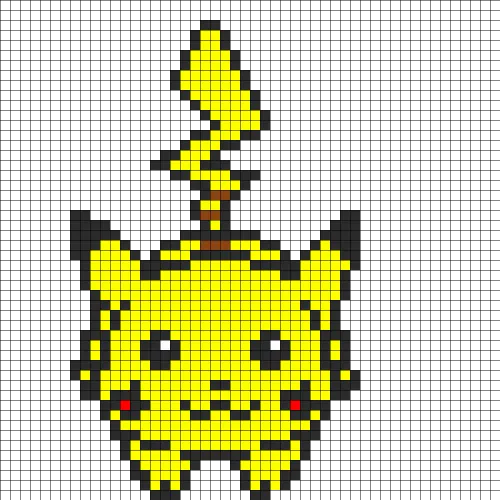 Jumping Pikachu Perler Bead Pattern / Bead Sprite - Pikachu Pixel Art