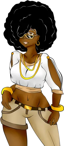 Afro Black Girl Cartoon African American Woman Clip - African American Woman Cartoon
