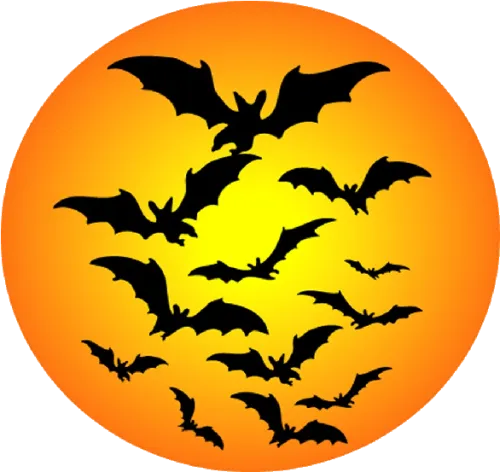 Moon With Bats Halloween Cartoon Clip Art - Halloween Clip Art